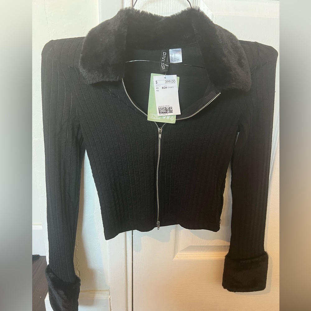 faux fur cardigan